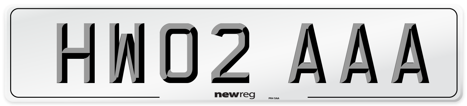 HW02 AAA Number Plate from New Reg